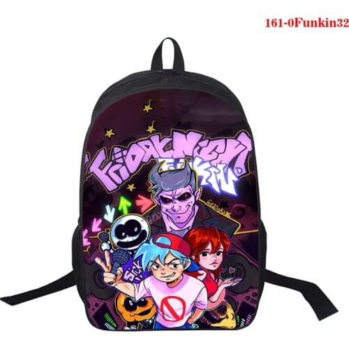 16inch Men Travel Rucksack Laptop Bag Friday Night Funkin Print Backpack Schoolbag Men/Women USB Charge Travel Bag Teenager Bags