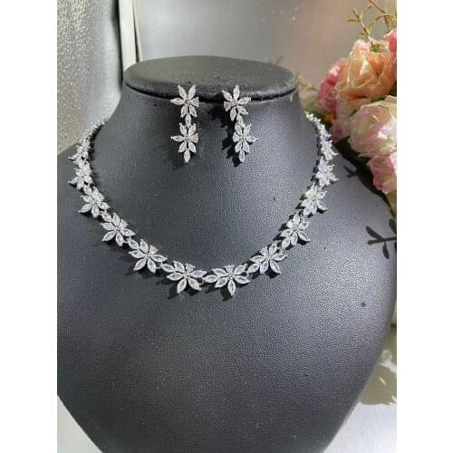 Janekelly2 pcs Bridal Zirconia Full Jewelry Sets For Women Party, Luxury Dubai Nigeria CZ Crystal Wedding Jewelry Sets
