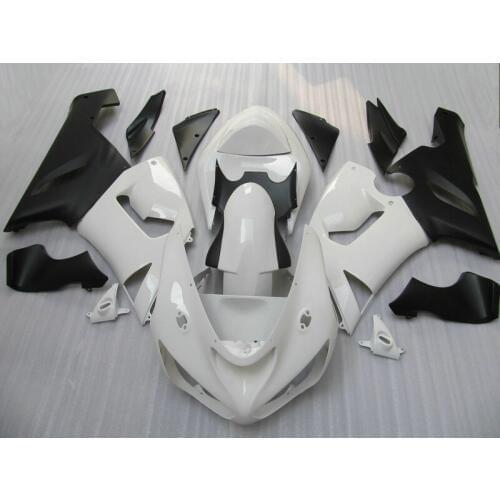 Customize motorcycle parts for Kawasaki NINJA ZX 6R 2005 2006 fairing kit zx6r 05 06 white matte black fairings set HP49
