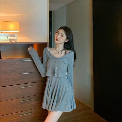 Dresses Summer New Style Korean Style High Waist Temperament Hedging Slim Slimming Sling Dress All-match Jacket Women