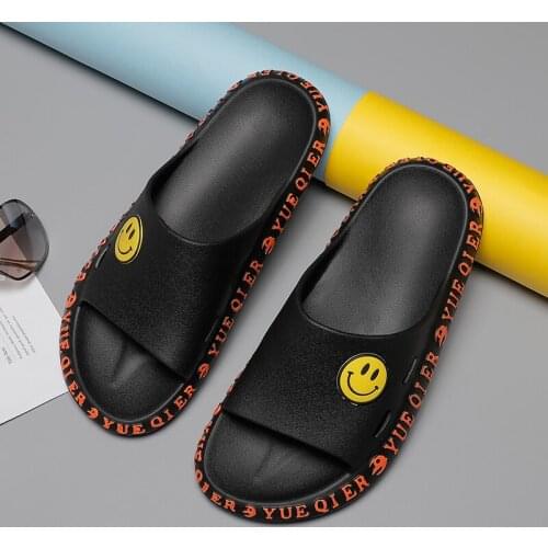 Summer Men Women Slippers Outdoor Garden Shoes Clogs Smiley Beach Slippers Massage Mules Flip-Flops Indoor Home Slides Loafers