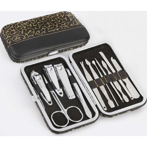 12pcs Manicure Set And Kit Pedicure Scissor Tweezer Knife Ear Pick Utility Nail Clipper Kit Stainless Steel Nail Care Tool Sets