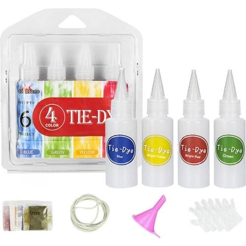 4 Colors DIY Fabric Tie Dye Set Multicolor Tie-Dye Pigment Clothes Suit Coloring Tie Dye Powder Paint Pigment