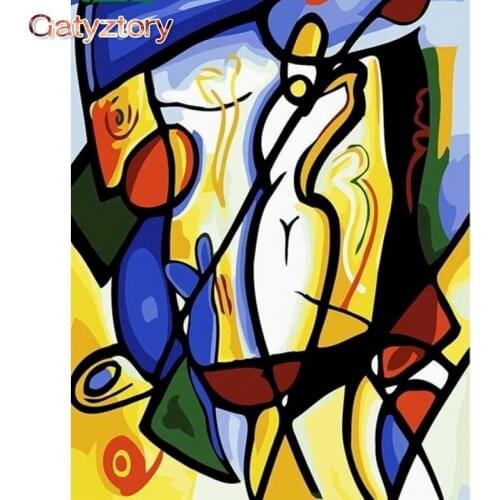 Paint By Numbers For Adults abstract Color block Photo Frames Picture Acrylic Canvas wall decor home Gatyztory Diy Kit