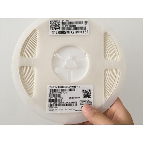 New Original 4000PCS 1.5NF 0805 chip SMD Ceramic capacitor 152 Free shipping 0805 11.5NF chip