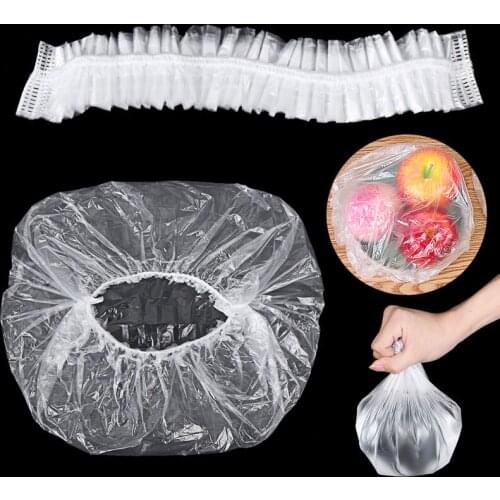 200pcs/lot Disposable Shower Caps Clear Spa Hair Salon Hotel One-Off Bathing Elastic Shower Hats Fresh-keeping Bags Food Covers