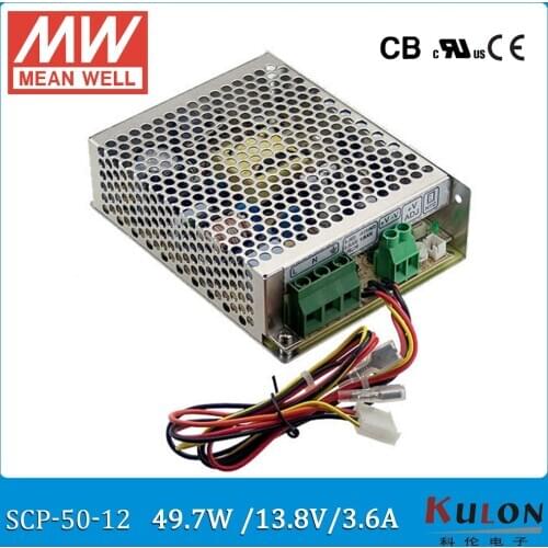 Original MEAN WELL SCP-50-12 13.8V 3.6A 49.7W temperature compensation security power supply for battery backup system SCP-50
