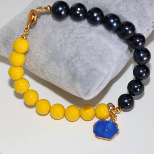 Original design 12 style barcelets for women natural pearl black white 7-8 8-9 9-10mm nearround beads stone bangle 7.5inch B2932