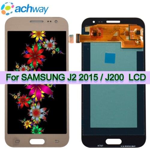 Original AMOLED LCD For Samsung Galaxy J2 J200 J200F J200H J200Y LCD Display Touch Screen Digitizer Assembly Black/White/Gold