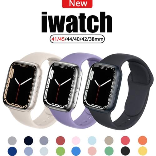 Sport Strap For Apple watch band 44mm 38mm 40mm 42mm 42 mm Watchband Silicone Belt Bracelet correa for iWatch Series SE 5 4 3 6