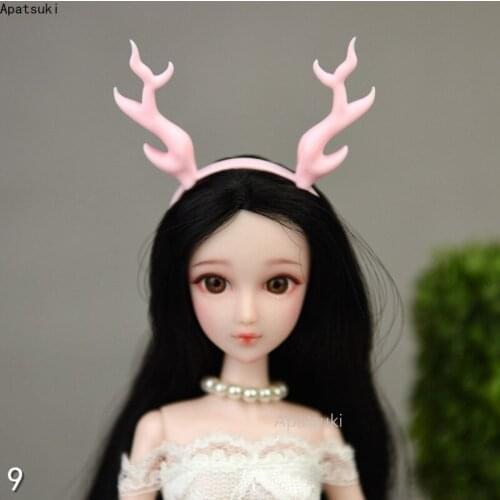 Pink Deer Antlers Headband Headwear Plastic Tiara For Barbie Doll Accessories Hairwear Hair Accessories For 1/6 Dollhouse Toy