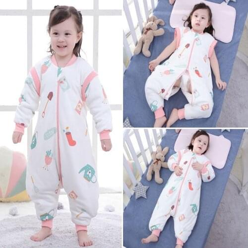 Baby Children Zipper Cute Animal Muslin Sleepsack Kids Winter Split Leg Thermal Bedding Sleeping Bag For Todlers