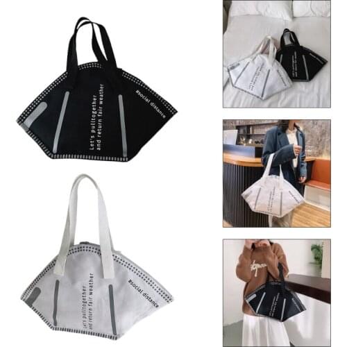 New Fashion Women Large Mask Shopping Tote Bag Casual Daily Wear Shoulder Hand Bag Large Capacity Money Clutch Personality