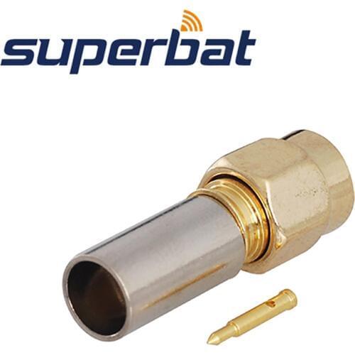 Superbat 10pcs SMA Crimp Plug RF Coaxial Connector for Cable RG59 LMR200