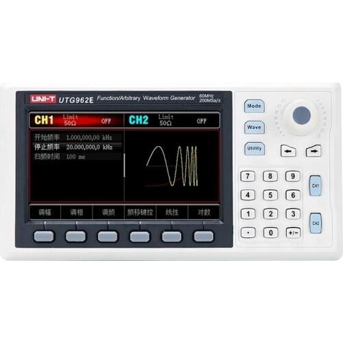 UNI-T UTG932E 30MHz UTG962E 60MHz Function/Arbitrary Waveform Generator 1μHz 4.3 Inch DDS Support Frequency Sweep Output