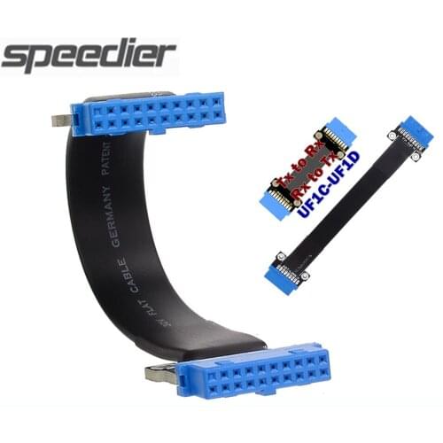 Internal USB 3.0 19P/20P Signal Swap TX To RX Adapter Flat Ribbon Extension Cable For USB3.0 PC Motherboard Connector Riser Card