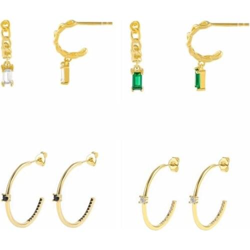 Canner Stud Earrings For Women 925 Sterling Silver Pendientes C-Type Ins Beads Huggie Piercing Earrings Fine Jewelry Joyero W5