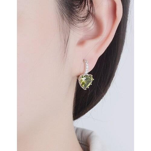 Romantic Style Heart-shaped Zircon Womens Pendant Earrings Multifunctional Design Wedding Engagement Party Jewelry