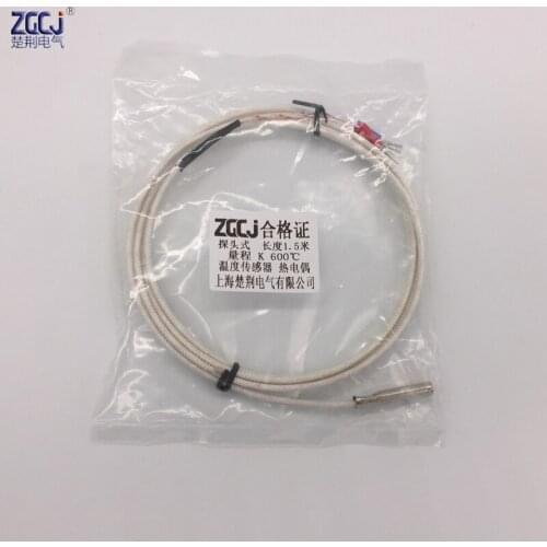 0-600'C degree Type K thermocouple probe with Corrosion resistant materials wire temperature sensor with temp. probe