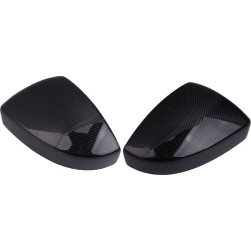 1 Pair ABS Car Wing Rear View Mirror Cover Trim Cap Frame Bezel Carbon Fiber Texture fit for Range Rover Velar 2017 2018