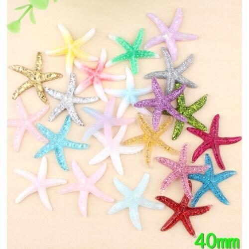 10pcs 40MM Resin Starfish charms accessories DIY mobile phone case material creative children hand foot printing clay handmade