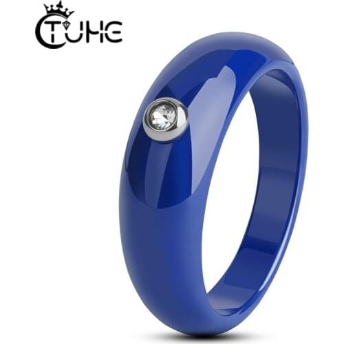 2019 Romantic Lovely Natural Birthstone in Bridal Princess Wedding Engagement Wedding Ring Made By Ceramic Size 6 7 8 9