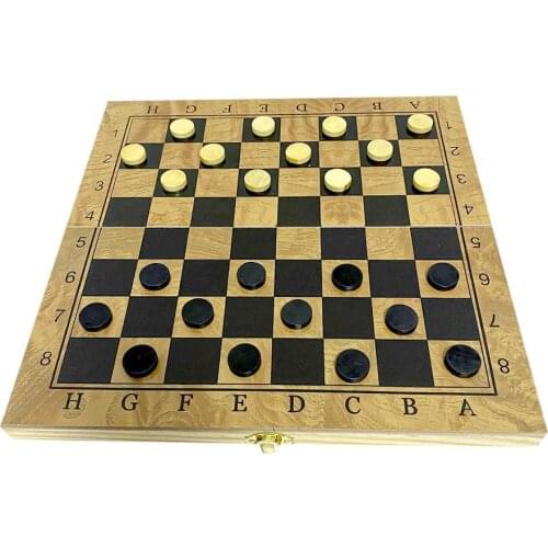 23.5cm Vintage Chess 3 in 1 Foldable Wooden Portable Backgammon Checkers Chess Pieces for Gifts Chess Games