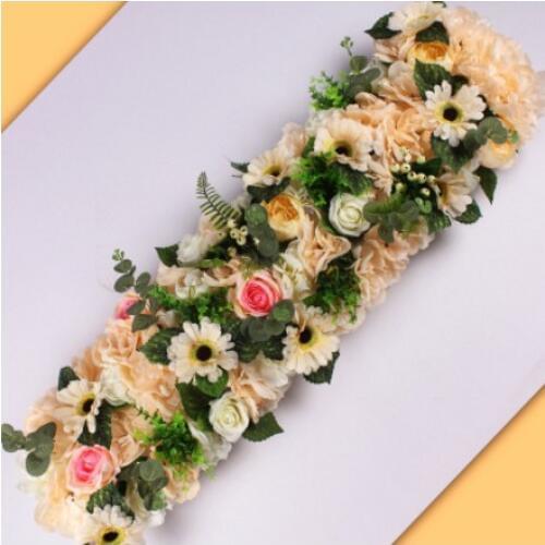 25x100cm Wedding Decoration rose Flower row artificial silk Road cited flowers Arched DIY Background flower wall decoration