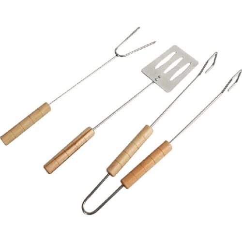 3pcs Barbecue Tool Set Grilling Tongs Fork Spatula Heat Resistance BBQ Utensil