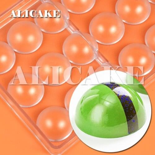 3D Chocolate Mold Polycarbonate Sphere Ball Baking Molds For Chocolate bar Candy Form Mould Baking Pastry Bakery Tools