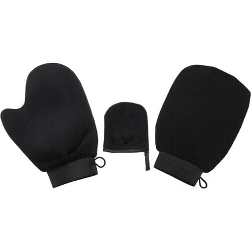 4pcs Self Tanner Tanning Mitt Exfoliating Back Applicator Soft Gloves Set Oiled Velvet Gloves Lotion Mousses Application