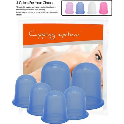 6pcs Suction Cups Silicone Vacuum therapy Vacuum Cans Vacuum Suction Cups Massage Body Cups Massage Jars Anti Cellulite Massager