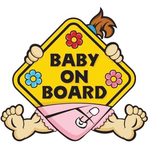 Car Sticker Lovely Cartoon BABY ON BOARD Colored Graphic Decoration Automobile whole car sticker Universal