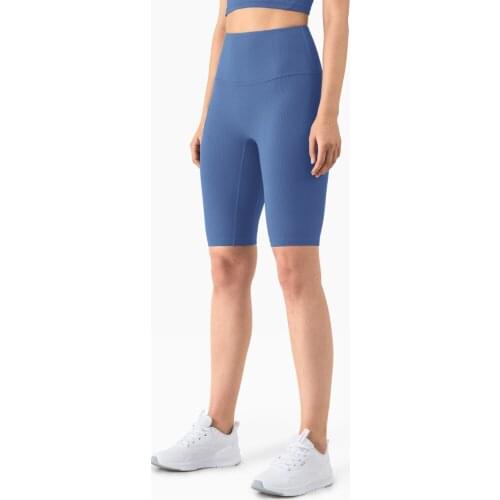 Basic Threaded Nude Womens Summer Breathable Buttocks Outer Wear Training Yoga Fitness Running Riding Five-point Sports Shorts