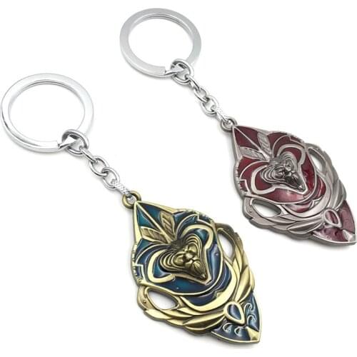 9 Style Game WOW Shield Keychain Alloy key ring Lions Head Shield Union Flag Key Chain For Fans Holder Souvenir Jewelry