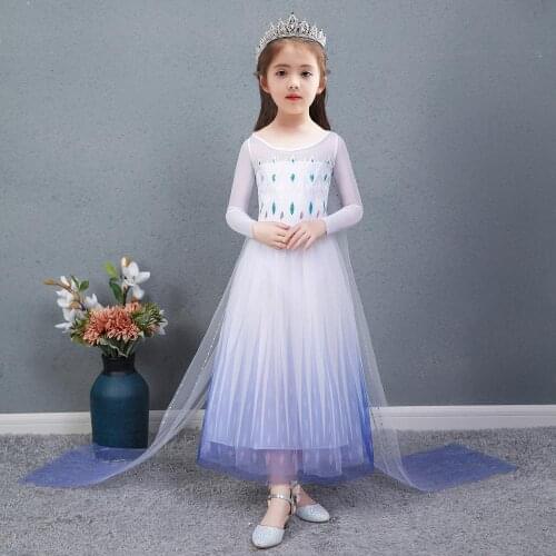 PLBBFZ Winter Snow 2 Girl Dress Kids Clothes Long Sleeve Children Clothing Princess Cosplay Christmas 10 12 Years Vestidos