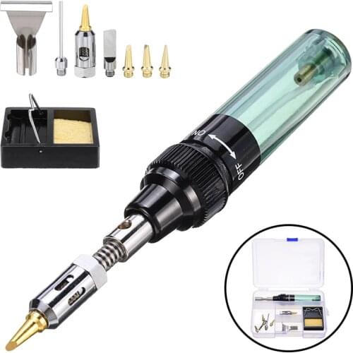 1Set Electric Gas Handskit Soldering Iron Portable Triad Gas Electric Soldering Irons Cordless Welding Torch Pen Tool Kit