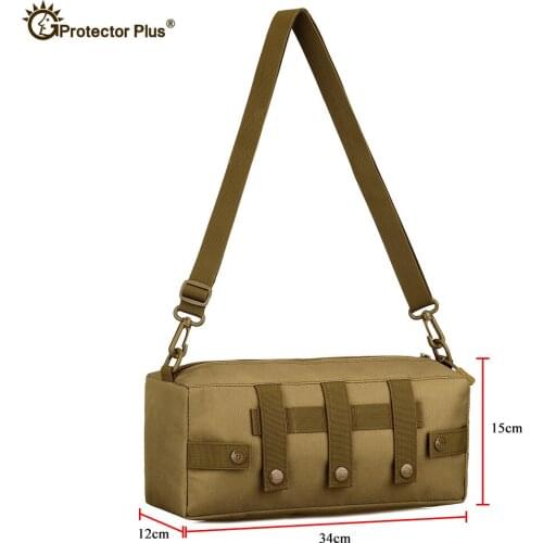MOLLE Horizontal Large Accessory Bag Tactical Messenger Bag Two-way Module Expansion Bag Camouflage Bag Shoulder Bag Outdoor Men