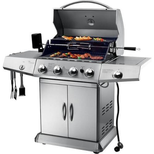 Stainless Steel BBq Grill Gas Stove Camping Roast Picnic Tools Garden Grills Accessories Commercial Outdoor Meat Barbecue Oven