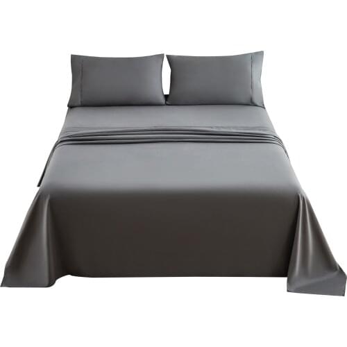 Brushed Microfiber Bed Sheet Set 4 Piece Soft Bedding Machine Washable Full Queen King Size, Black Pink gray