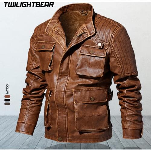 Brand New Mens Leather Jacket Coat Male 4XL 5XL Fashion Streetwear Retro Casual Leather Biker Jackets Men Outwear Coats BY9988