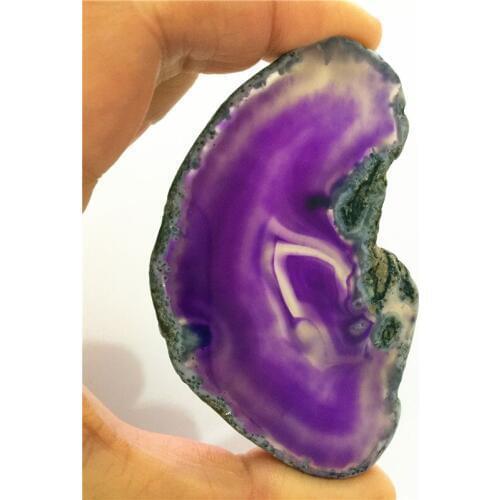 Natural Agate Geode Crystal Slice Purple Brazil Healing Reiki Stone Polished Irregular Pendant Mineral Home Decoration