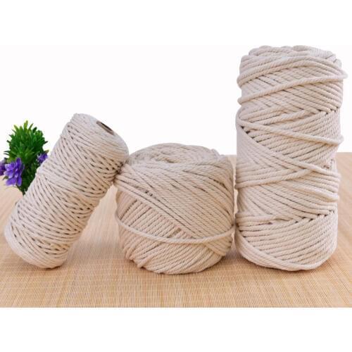 Macrame Cotton Cord 1/2/3/5/6mm Handmade Cotton Cord Thread Crochet Rope DIY Hanging Tapestry Weaving Yarn Knitting Rope Knit Ya