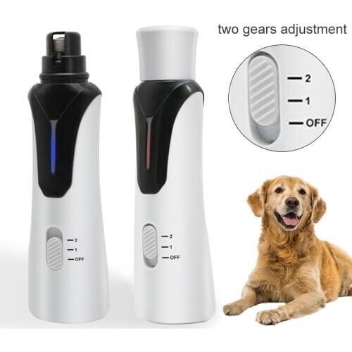 Dog Nail Clippers Upgraded 2-Speed Rechargeable Electric Pet Nail Trimmer Smoothing for Cats Large Medium & Small Dogs
