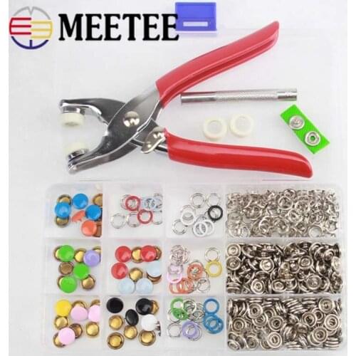 Meetee 100/200sets 10MM Solid Five-prong Snap Button 9.5MM Hollow Buckle for Baby Underwear Jumpsuit DIY Sew Accessory AP648