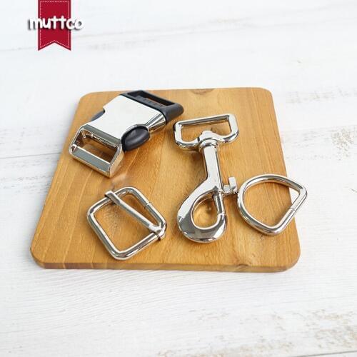Metal buckle+adjust buckle+D ring+metal dog clasp/set) high quality sewing 25mm DIY dog collar leash pet straps accessories
