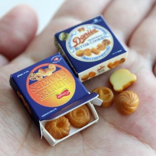 1 Set 1:12 Scale Miniature Dollhouse Cookies Mini Biscuit Pretend Play Food for BJD Barbies Doll Kitchen Accessories Toy