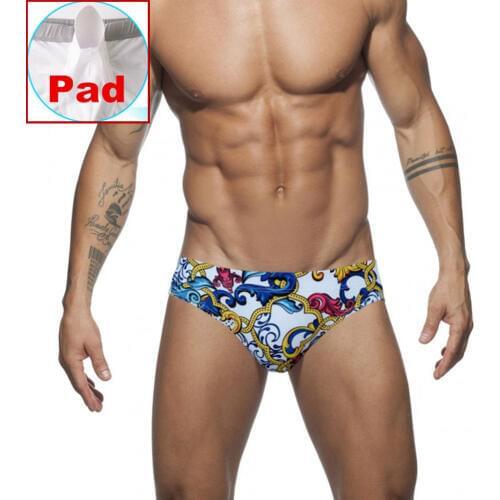Mens Low Rise Swim Briefs Fashion Breathable Bikini Pad Swimsuit Push Up Board Shorts Designer Pouch Swimwear Beacwear White