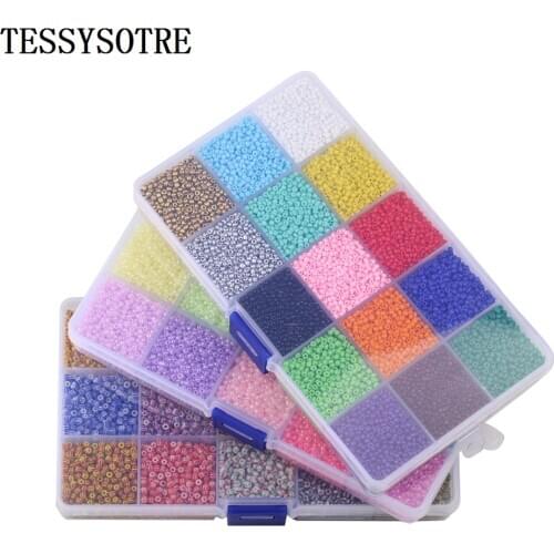 TESSYSTORE Box Set 2/3mm Glass Seed Beads Charm Czech Crystal Spacer Glass Beads For Jewelry Making Rings Handmade Accessories