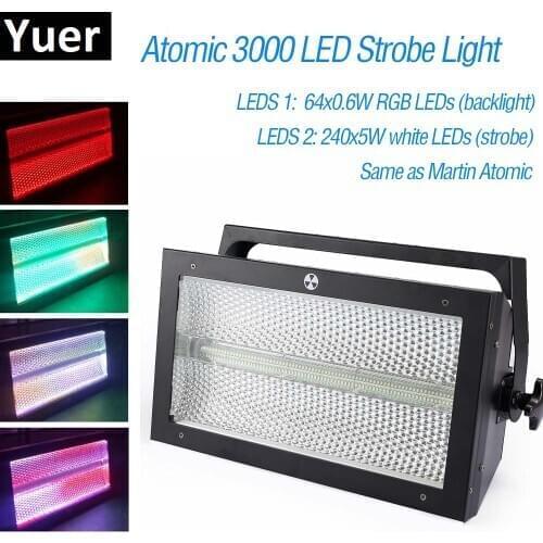 New Martin Atomic 3000 Strobe Light DMX Super Bright 3000W DMX Strobe Flash Light RGB LED Light Professional Disco Lighting